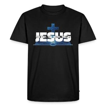 Jésus-Christ Le Chemin De la Vérité Vie - T-shirt Premium bio Homme - noir - Devant - Nico (187cm)