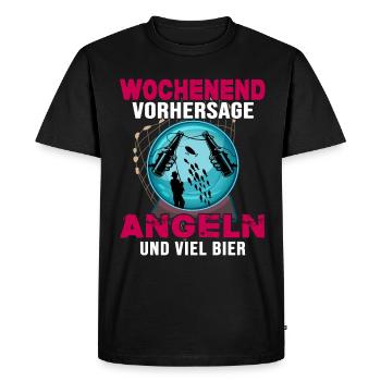 Fishing "Fishing Weekend" Fishing Hooks - Men's Premium Organic T-Shirt - black - Front - Nico (187cm)