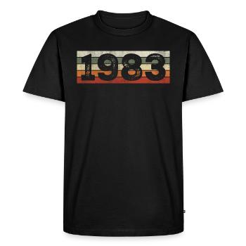 Millésime 1983 Cadeau D’anniversaire Rétro 1983 - T-shirt Premium bio Homme - noir - Devant - Nico (187cm)