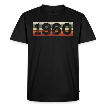 Millésime 1960 Cadeau D’anniversaire Rétro 1960 - T-shirt Premium bio Homme - noir - Devant - Nico (187cm)