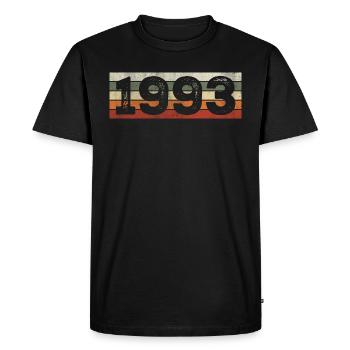 Millésime 1993 Cadeau D’anniversaire Rétro 1993 - T-shirt Premium bio Homme - noir - Devant - Nico (187cm)