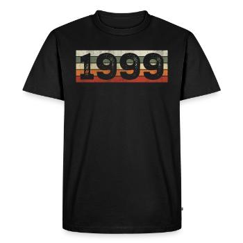 Millésime 1999 Cadeau D’anniversaire Rétro 1999 - T-shirt Premium bio Homme - noir - Devant - Nico (187cm)