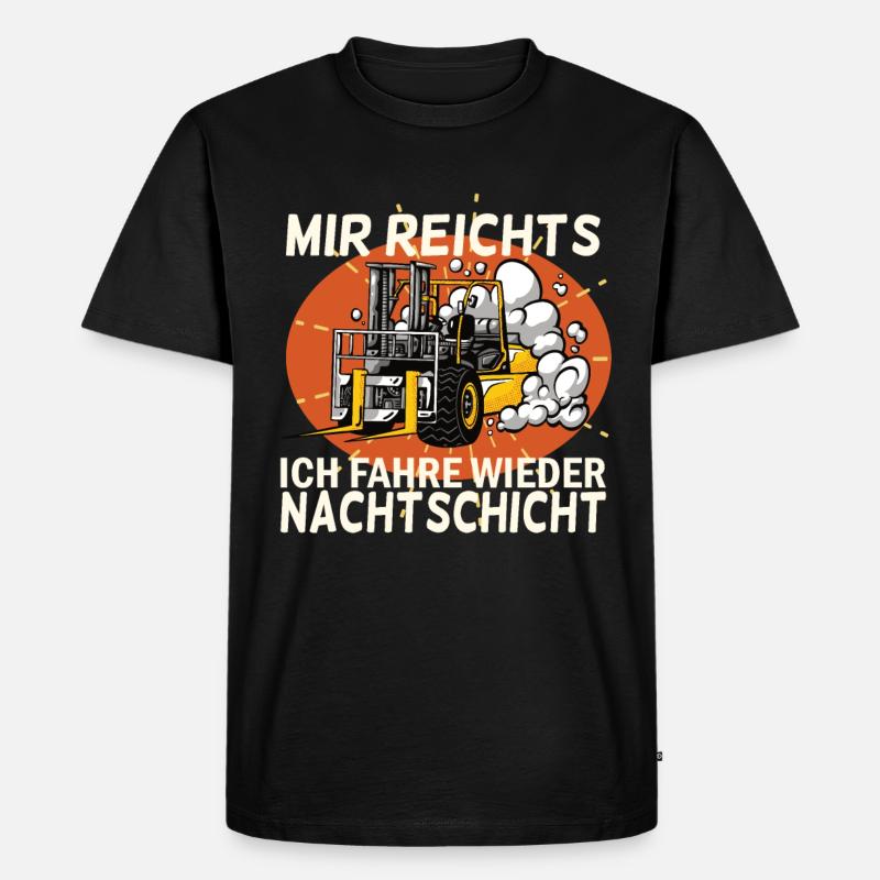 Staplerfahrer Nachtschicht Stapler Geschenk - Männer Premium Bio T-Shirt - Schwarz