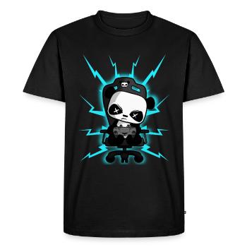 Mignon Gaming Panda, PEW PEW, Halloween, Horreur - T-shirt Premium bio Homme - noir - Devant - Nico (187cm)