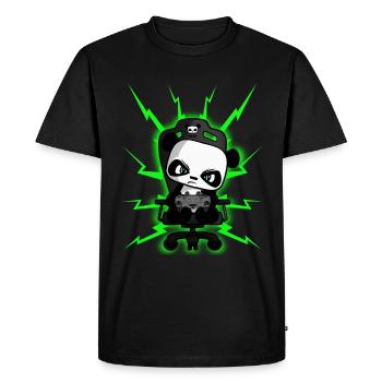 Mignon Gaming Panda, PEW PEW, Nerd, Gamer, Gaming - T-shirt Premium bio Homme - noir - Devant - Nico (187cm)