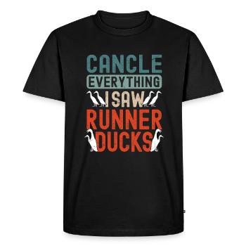 Running ducks Duck owners Duck breeders Ducks - Men's Premium Organic T-Shirt - black - Front - Nico (187cm)