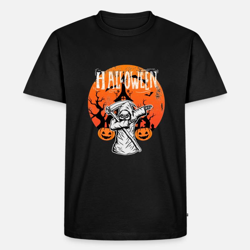 Halloween Sensenmann Dab - Männer Premium Bio T-Shirt - Schwarz