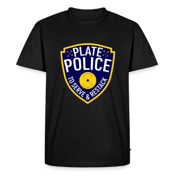 Plate Police Powerlifting - Men's Premium Organic T-Shirt - black - Front - Nico (187cm)