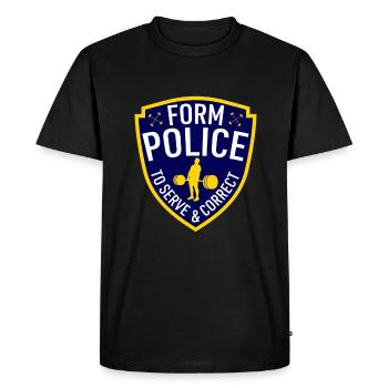 Form Police Powerlifting - Men's Premium Organic T-Shirt - black - Front - Nico (187cm)