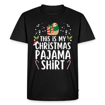 Pyjama de Noël Pyjama Chemise de nuit - T-shirt Premium bio Homme - noir - Devant - Nico (187cm)
