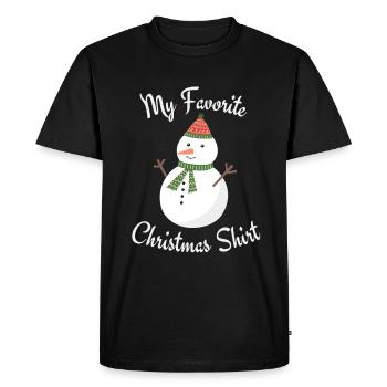 Ma chemise de Noël préférée - T-shirt Premium bio Homme - noir - Devant - Nico (187cm)