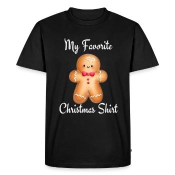 Ma chemise de Noël préférée - T-shirt Premium bio Homme - noir - Devant - Nico (187cm)