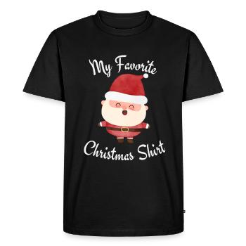 Ma chemise de Noël préférée - T-shirt Premium bio Homme - noir - Devant - Nico (187cm)