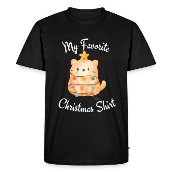 Ma chemise de Noël préférée - T-shirt Premium bio Homme - noir - Devant - Nico (187cm)
