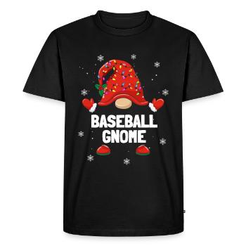Christmas Dwarf Baseball Gnome Christmas Families - Men's Premium Organic T-Shirt - black - Front - Nico (187cm)