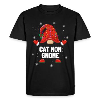 Christmas Dwarf Cat Mom Gnome Christmas Families - Men's Premium Organic T-Shirt - black - Front - Nico (187cm)