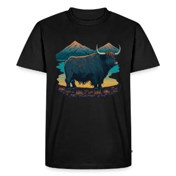 Yalk dans la montagne - T-shirt Premium bio Homme - noir - Devant - Nico (187cm)