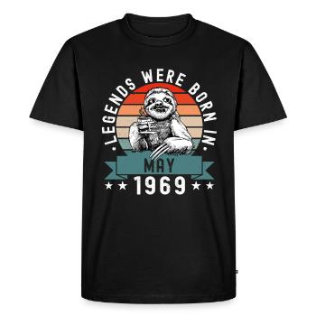 Legends Were Born In May 1969 Sloth Sloth - Men's Premium Organic T-Shirt - black - Front - Nico (187cm)