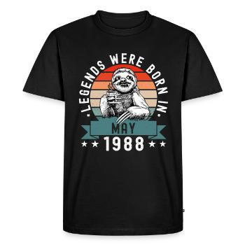 Legends Were Born In May 1988 Sloth Sloth - Men's Premium Organic T-Shirt - black - Front - Nico (187cm)