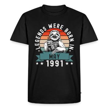 Legends Were Born In May 1991 Sloth Sloth - Men's Premium Organic T-Shirt - black - Front - Nico (187cm)