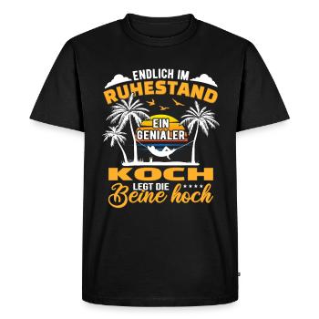 Ruhestand Lustig für Koch Rentner Abschied Rente - Männer Premium Bio T-Shirt - Schwarz - Vorne - Nico (187cm)