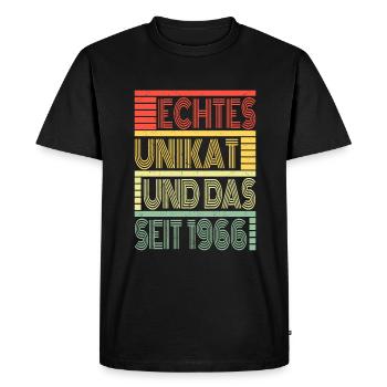 Truly unique since 1966 born 1966 birthday - Men's Premium Organic T-Shirt - black - Front - Nico (187cm)