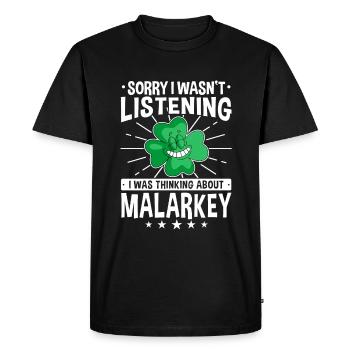 Chemise de la Saint-Patrick Malarkey Clover Cadeau - T-shirt Premium bio Homme - noir - Devant - Nico (187cm)