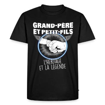 Grand-père et petit-fils l'héritage et la légende - T-shirt Premium bio Homme - noir - Devant - Nico (187cm)
