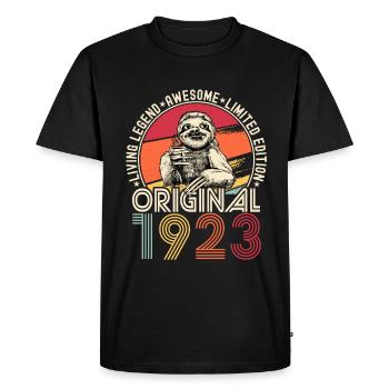 1923 Anniversaire vintage vintage paresseux cadeau - T-shirt Premium bio Homme - noir - Devant - Nico (187cm)