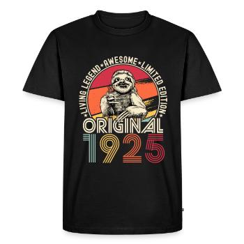 1925 Anniversaire vintage vintage paresseux cadeau - T-shirt Premium bio Homme - noir - Devant - Nico (187cm)