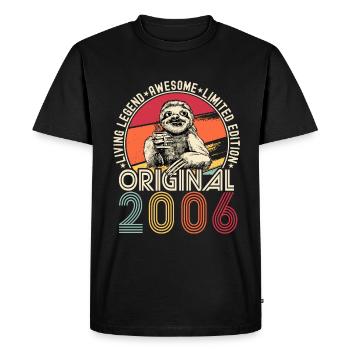 2006 Anniversaire vintage vintage paresseux cadeau - T-shirt Premium bio Homme - noir - Devant - Nico (187cm)