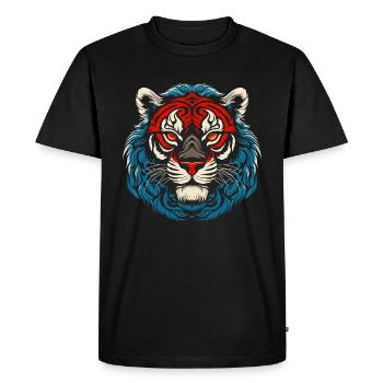 Emblème du tigre - T-shirt Premium bio Homme - noir - Devant - Nico (187cm)