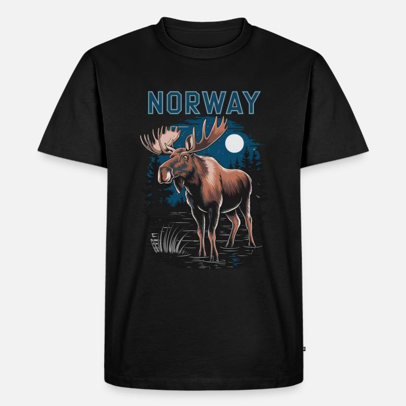 Norway mit Elch - Männer Premium Bio T-Shirt - undefined