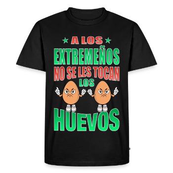 The people of Extremadura do not touch their eggs - Men's Premium Organic T-Shirt - black - Front - Nico (187cm)