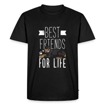 Rottweiler Best Friends For Life T-shirt drôle pour chien - T-shirt Premium bio Homme - noir - Devant - Nico (187cm)