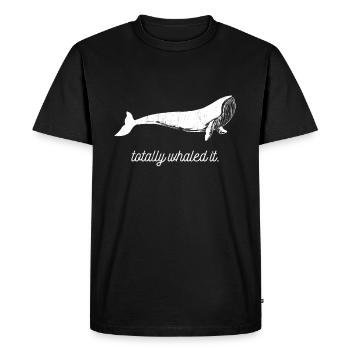Coole "Totally Whaled It" Whale Watcher Lover'S - Männer Premium Bio T-Shirt - Schwarz - Vorne - Nico (187cm)