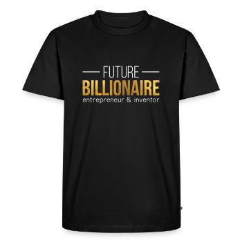 Future Billionaire Inventor Entrepreneur - Men's Premium Organic T-Shirt - black - Front - Nico (187cm)