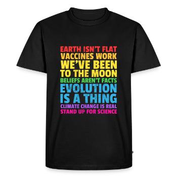 Earth Isn'T Flat Stand Up For Science Real Earth - T-shirt Premium bio Homme - noir - Devant - Nico (187cm)