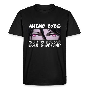 Les yeux d'anime regarderont votre âme et au-delà - T-shirt Premium bio Homme - noir - Devant - Nico (187cm)