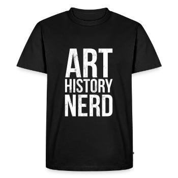 Nerd de l’histoire de l’art - T-shirt Premium bio Homme - noir - Devant - Nico (187cm)