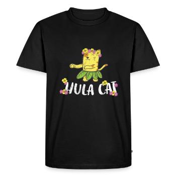 Hawaiian Hula Dancing Cat Gift Men Women Kids - Men's Premium Organic T-Shirt - black - Front - Nico (187cm)