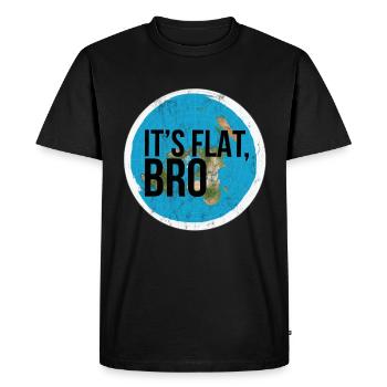 Flat Earth Flat Bro Flat Earther Society - T-shirt Premium bio Homme - noir - Devant - Nico (187cm)
