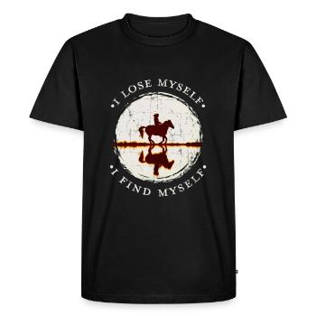 Je me perds je me trouve cadeau d'amant de cheval - T-shirt Premium bio Homme - noir - Devant - Nico (187cm)