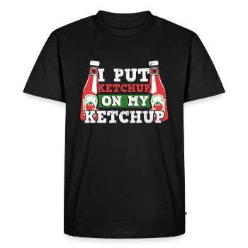Je mets du ketchup sur mon ketchup Ketchup drôle aux tomates - T-shirt Premium bio Homme - noir - Devant - Nico (187cm)