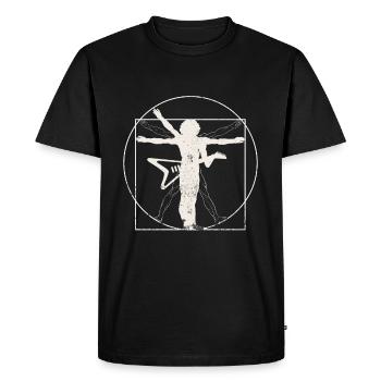 Cadeau de musique rock homme guitare électrique Vitruve - T-shirt Premium bio Homme - noir - Devant - Nico (187cm)