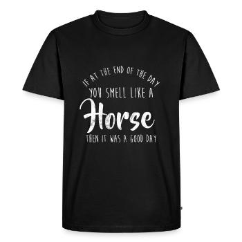 Si vous sentez comme un cheval, c'était une bonne journée - T-shirt Premium bio Homme - noir - Devant - Nico (187cm)