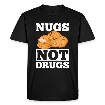 Nugs Not Drugs Gift Funny Minimalist Tees - Men's Premium Organic T-Shirt - black - Front - Nico (187cm)