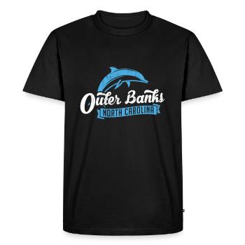 Outer Banks Dolphin, Outer Banks Beach Tee, Nc Tee - Men's Premium Organic T-Shirt - black - Front - Nico (187cm)