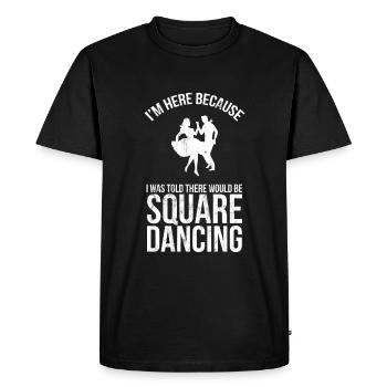 On m'a dit qu'il y aurait un couple dansant carré - T-shirt Premium bio Homme - noir - Devant - Nico (187cm)