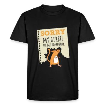 Désolé ma gerbille a mangé mes devoirs enfants, professeur - T-shirt Premium bio Homme - noir - Devant - Nico (187cm)